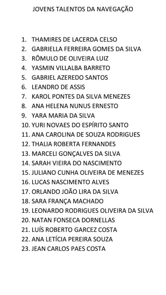 lista de classificação agente marítimo 2019